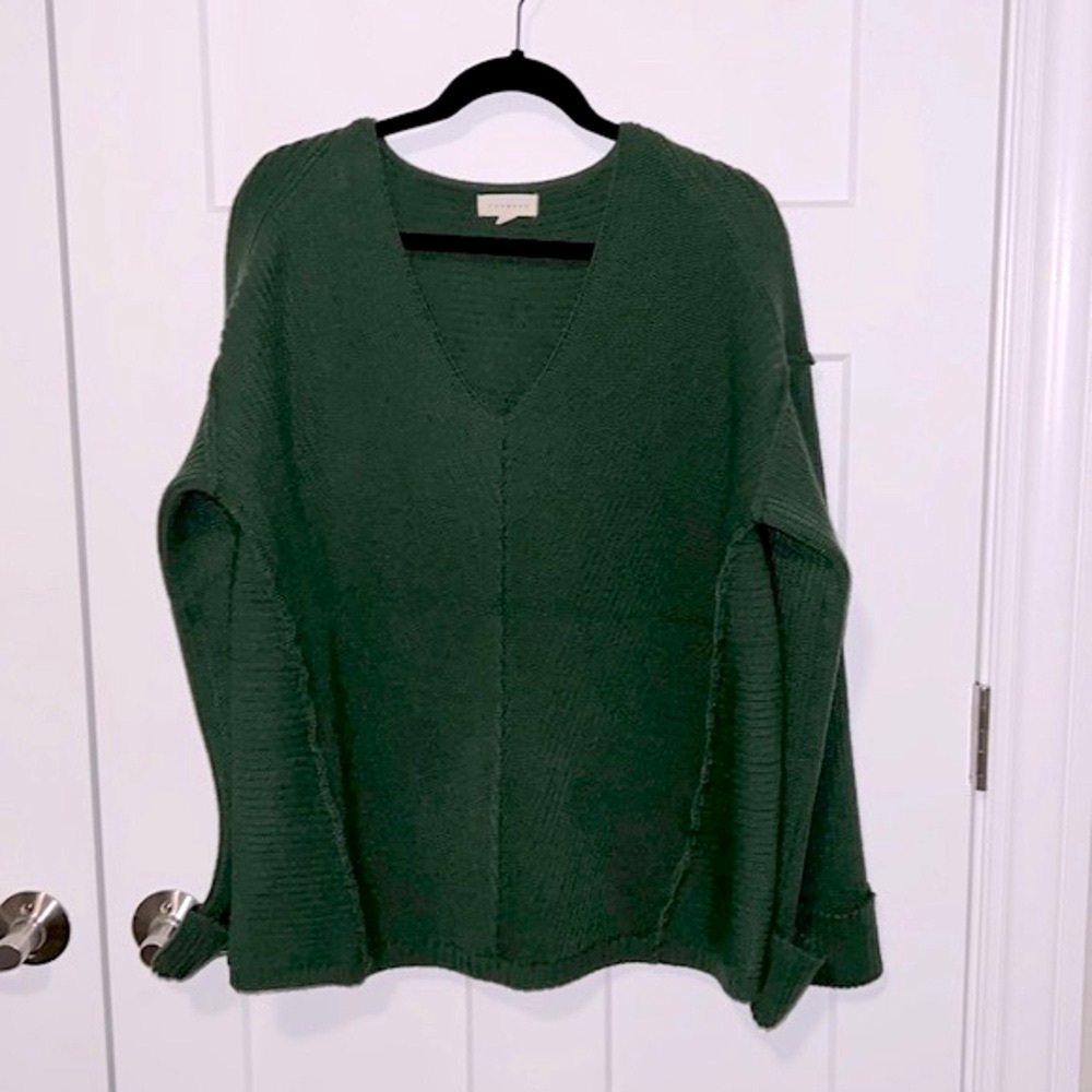 Ribbed Flare Sleeve Sweater